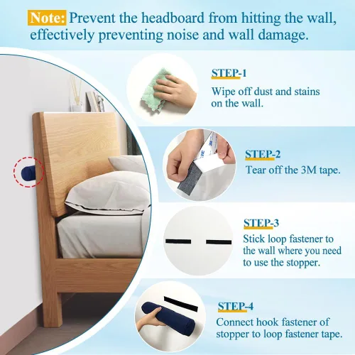 Vista 6 de Topes de parachoques para cabecero para protector de pared de muebles, cabeceros, silenciador, marco de cama, cojines para tablero, espaciador