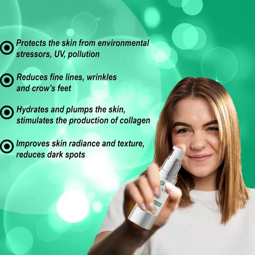 Vista 2 de AHA - Suero de colágeno - Suero para la cara - Péptido de colágeno - Hidratante nocturno - Suero antienvejecimiento - Suero facial durante la noche