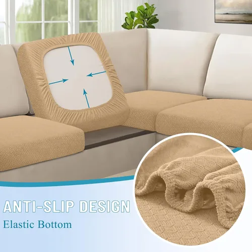 Vista 5 de HDCAXKJ - Fundas impermeables para cojín de sofá modular, fundas elásticas para cojín de sofá de esquina, fundas protectoras de muebles de jacquard