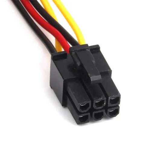 Vista 3 de 4 pines macho Molex a 6 pines hembra PCI-Express PCIE tarjeta de video convertidor de corriente adaptador de cables conectores para tarjetas