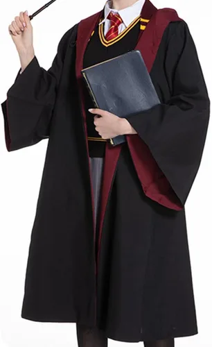Vista 7 de Utaomld Magician Robe with Scarf Spell Wand, Wizard Cloak Halloween Christmas Witches Carnival Costumes Teens Adult Cape