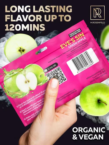 Vista 4 de Shisha de manzana verde cachimba sabores – 3.5 oz (100 g) Shisha sin tabaco y sin nicotina – Sabores de cachimba premium sin tabaco – Humo rico