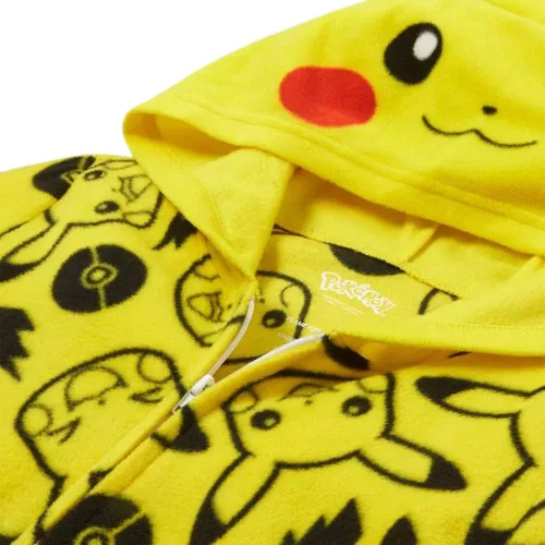 Vista 3 de Pokemon Traje de pijama de una pieza con forro polar Pikachu para niño