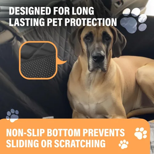 Vista 6 de Active Pets - Funda de asiento trasero para perros, hamaca XL para perro con ventana de malla, antideslizante, impermeable, protector de asiento