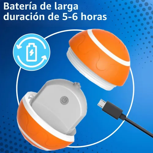 Vista 4 de CSD Juguete automático de pelota para perros, recargable por USB, modo dual, exterior suave e interior de PC, para razas pequeñas