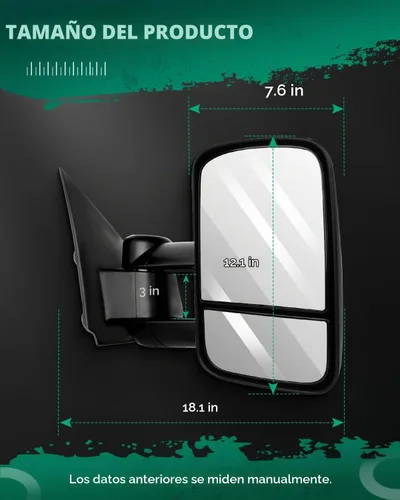 Vista 3 de SCITOO Espejos de remolque compatibles con Ford F150 1997-2003, cabina estándar y extendida (no para modelos de 4 puertas), un par con ajuste