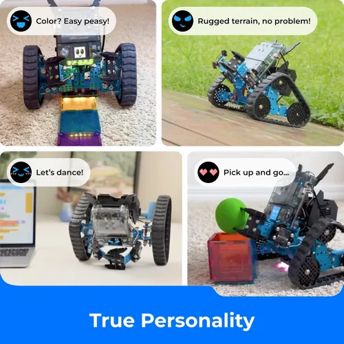 Vista 3 de Makeblock mBot2 Rover Emo Robot Programación para niños, kit de robótica interactiva de aprendizaje y juego al aire libre, codificación de control