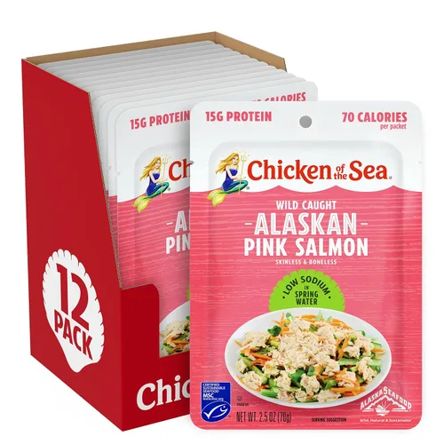 Vista 19 de Pollo del mar sin piel y sin hueso Pacífico ahumado salmón, bolsa de 3 onzas (paquete de 12)