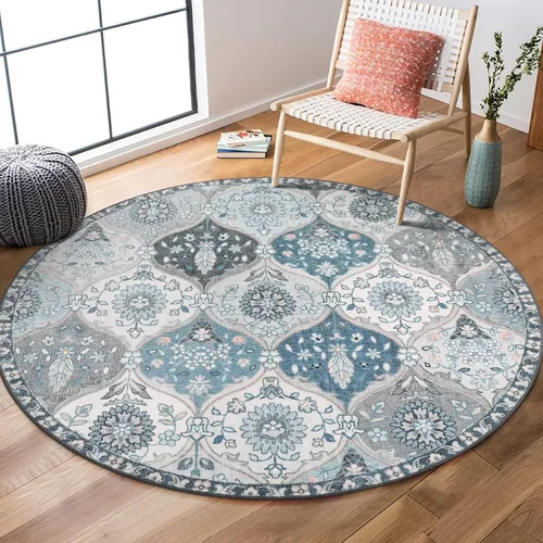 Vista 51 de Lahome - Alfombra marroquí antideslizante y lavable, pequeña alfombra oriental para dormitorio, cocina, entrada, baño, entrada, 61 x 91 cm, crema