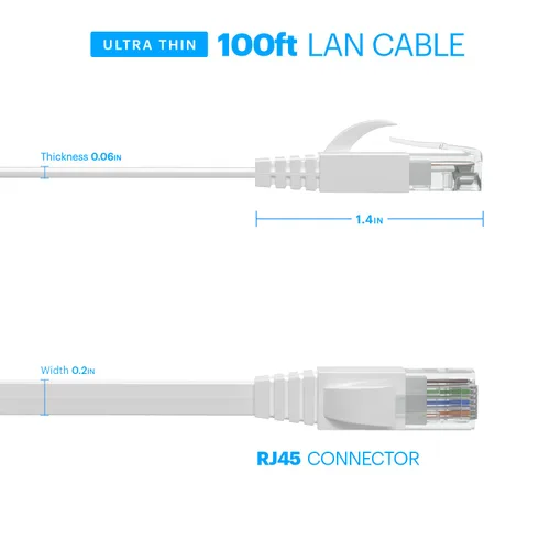 Vista 3 de Amcrest CAT6E - Cable Ethernet POE de video con clasificación 4K, cable de red de alta velocidad de Internet de 100 pies para cámaras IP