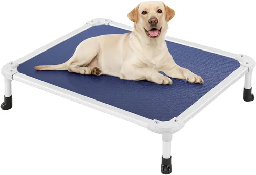 Vista 12 de Veehoo Cama elevada para perros a prueba de mordidas - Cuna elevada refrescante para mascotas - Marco de aluminio plateado y tela de malla