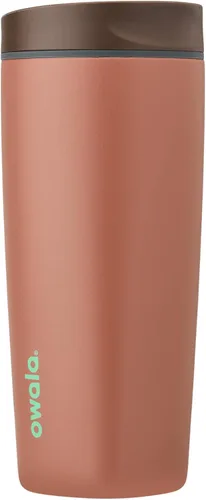 Vista 19 de Owala SmoothSip Slider - Vaso de café aislado de acero inoxidable, reutilizable, taza de café helado, taza de viaje para café caliente, sin BPA, 12