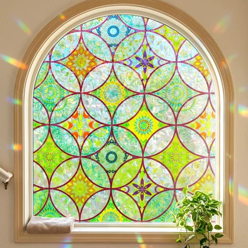 Vista 8 de Película opaca total para ventana, película de vidrio con bloqueo de luz, oscurecimiento de habitación, sin pegamento, control de calor, anti UV