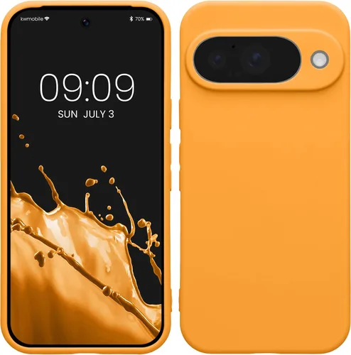 Vista 243 de kwmobile Funda compatible con Google Pixel 9 - Funda protectora delgada de TPU para teléfono - Acabado mate suave - Piedra antigua