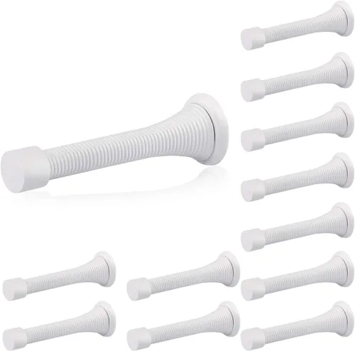 Vista 31 de HOMOTEK Paquete de 1 tope de puerta de resorte con parachoques de goma de 3-1/8", resorte flexible de servicio pesado, tope de puerta de pared