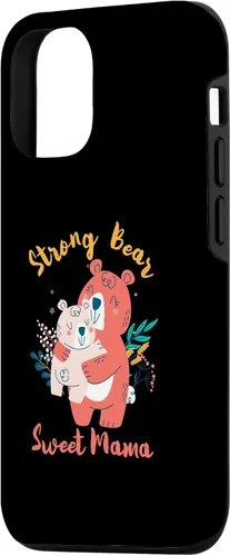 Vista 2 de iPhone 15 Strong Bear Sweet Mama Bear With Bear Cub Funda para el Día de la Madre