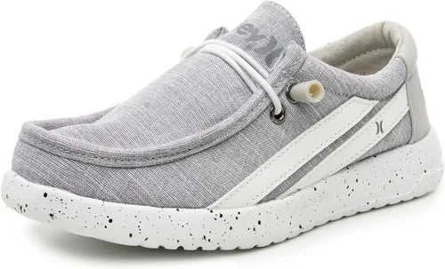Vista 14 de Hurley - Mocasines elásticos con cordones para niños, zapatos de lona para niños y niñas - Cómodos, duraderos, elegantes - Zapatillas de moda