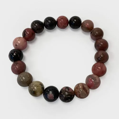 Vista 360 de Gem Avenue Handmade Round Bead Stretch Bracelet Unisex Natural Stone Beaded Jewelry for Men & Women, Elastic Wristband for Daily Wear