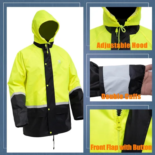 Vista 9 de RainRider Trajes impermeables y transpirables para hombres - Abrigo de lluvia Oxford duradero con pantalones