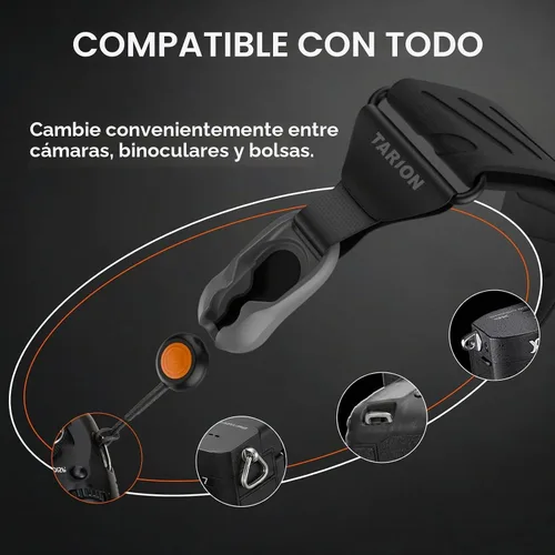 Vista 5 de TARION Correa magnética de liberación rápida para el cuello de la cámara Correa para el cuello negro