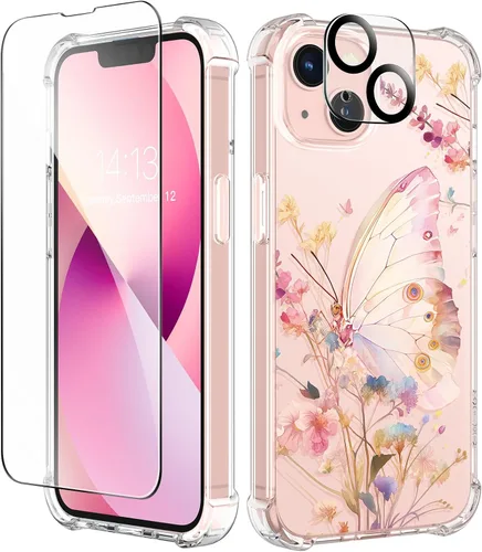 Vista 79 de GVIEWIN - Funda para iPhone 11 con protector de pantalla + protector de lente de cámara, cubierta protectora transparente suave de poliuretano