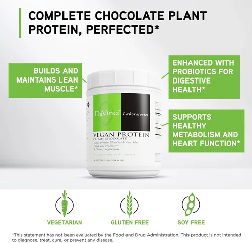 Vista 3 de DAVINCI Labs Proteína vegana - Suplemento en polvo que apoya la reparación muscular y de tejidos* - Suplemento vegano con proteína de guisante