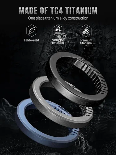 Vista 3 de FEGVE Carabiner Keychain Clip with 2 Key Rings, Titanium Quick Release Keychain Small Carabiner Clip for Keys