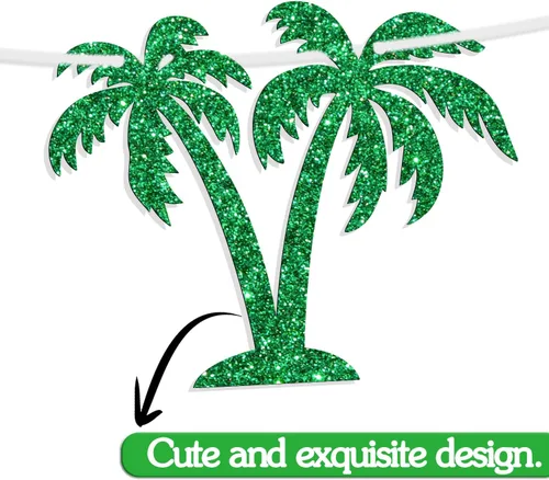 Vista 7 de Pancarta hawaiana de verano Aloha, guirnaldas de banderines para decoración de fiesta de verano hawaiana tropical Luau playa, suministros