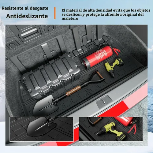 Vista 4 de powoq Alfombrilla de maletero compatible con Kia Carnival 2022-2026, protector de carga con protección para todas las estaciones, alfombrilla