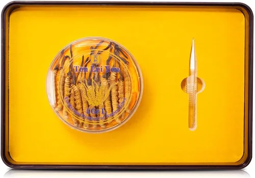 Vista 2 de Hongo Cordyceps Sinensis entero salvaje de Nagqu, Tíbet Grande 0.14 oz / .14 oz