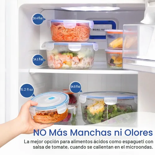 Vista 5 de NUTRIUPS Recipientes de vidrio para preparación de comidas de 54OZ/54.1 fl oz con tapas, contenedores de almacenamiento de alimentos, recipiente