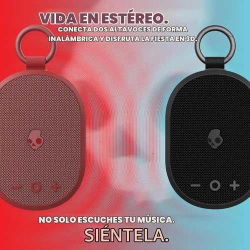 Vista 6 de Skullcandy Kilo - Altavoz Bluetooth inalámbrico - IPX7 Mini altavoz Bluetooth impermeable con batería de 24 horas, radiador pasivo de encendido