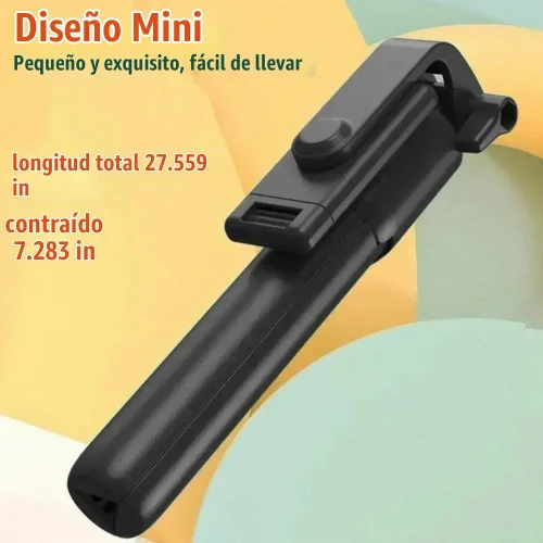 Vista 6 de PINHEN Trípode para teléfono y palo para selfie, 3 en 1, extensible con rotación de 360°, soporte de trípode con control remoto inalámbrico Negro
