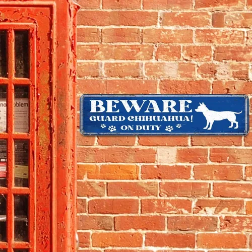 Vista 6 de Letreros de metal con texto en inglés «Beware of Dog» «Beware of Dog» «Beware of Dog» (Beware of Dog) «Beware of Dog» (Beware of Dog) «Beware of
