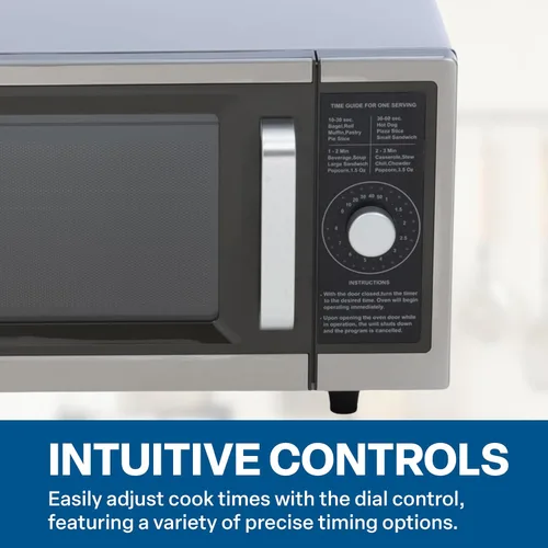 Vista 3 de FSE Microondas comerciales con control de dial, interior de 1 pie cúbico, acero inoxidable, 1000 vatios, aprobado por UL y NSF