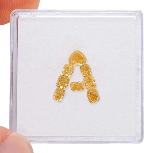 Vista 2 de 0.54 Tcw - 8 joyas hechas a mano amarillas naturales del color de lujo de los diamantes para el regalo de las mujeres para ella, No, Diamante