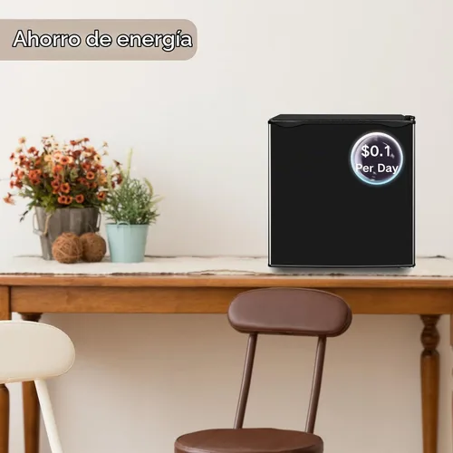 Vista 4 de Refrigerador pequeño de 1.7 pies cúbicos con congelador, bajo ruido, bajo consumo, refrigerador de encimera, refrigerador de una sola puerta