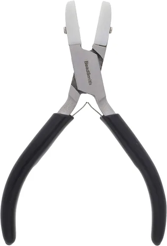 Vista 3 de The Beadsmith Alicates de mandíbula de nailon de doble punta plana, 5 pulgadas (5.000 in), mango de agarre cómodo de vinilo negro con resortes