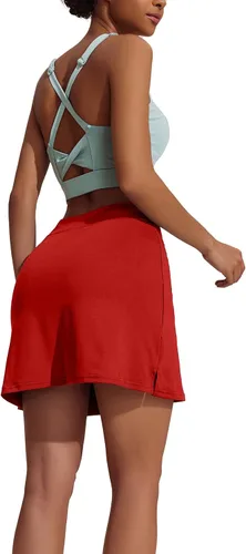 Vista 6 de Ekouaer - Falda pantalón deportiva y ligera para mujer, para correr, tenis, golf, entrenamiento y deportes