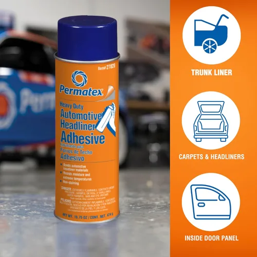 Vista 3 de Permatex 27828 Body Shop - Adhesivo de techo resistente, adhesivo en aerosol de alta resistencia, reparación de piezas interiores desprendidas