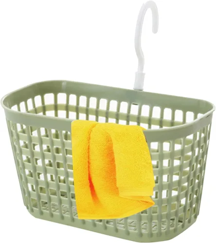 Vista 5 de Cesta colgada de pared, cesta de malla montada en la pared, cesta de frutas colgada de material PP con gancho de rotación de 360 grados, cesta