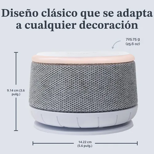 Vista 4 de Yogasleep Máquina de sonido de ruido blanco Dohm Nova, mejor sueño para bebés y adultos. Incluye luz nocturna, 10 velocidades de ventilador y ruido