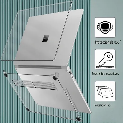 Vista 3 de Fintie Funda para portátil Surface de 13,5 pulgadas 5/4/3 con teclado de Cristal transparente