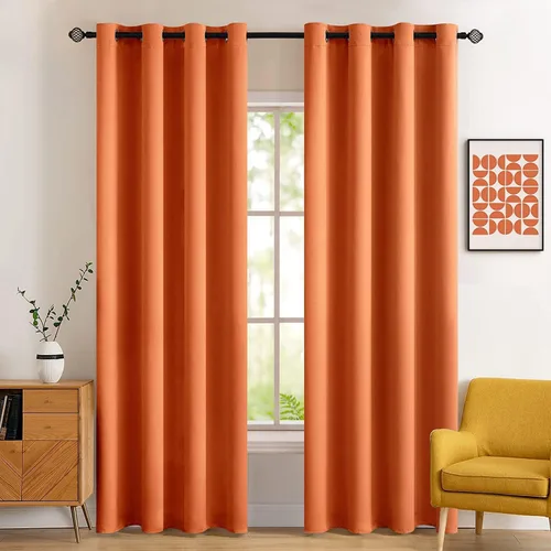 Vista 27 de MIULEE Cortinas opacas para dormitorio o sala de estar, juego de 2 paneles de cortina para ventana con aislamiento térmico y bloqueo de luz
