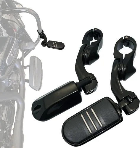 Vista 2 de FOVPLUE Estriberas de carretera de 1.25 pulgadas, estriberas ajustables en ángulo para motocicleta Harley Davidson Touring Road King Road Glide