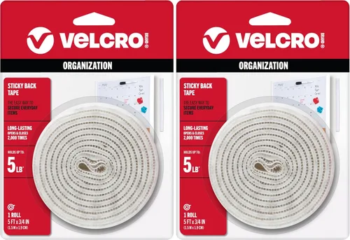 Vista 23 de VELCRO Brand Rollo de cinta negra de 5 pies x 3/4 pulgadas Con adhesivo Corte las tiras a la longitud deseada Cierres de gancho y bucle