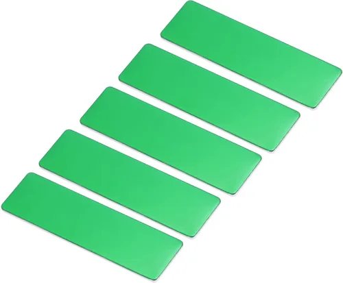 Vista 11 de PATIKIL 2.73 x 0.78 pulgadas, 5 etiquetas de metal con nombre, esquinas redondas con alfiler, etiqueta de nombre personalizada para oficina, Negro
