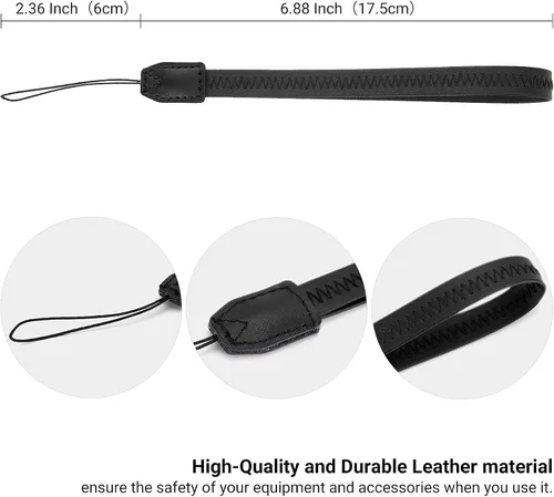 Vista 7 de Funda para cámara + 2 correas de mano para muñeca: estuche compacto para cámara con 2 correas de cuero para muñeca