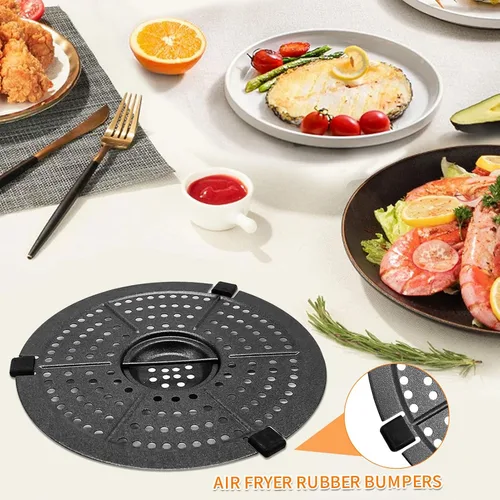 Vista 4 de Bandeja para parrilla, bandeja de repuesto para freidora de aire redonda de 6.1 pulgadas, 2 cuartos de galón, accesorios para placa para parrilla