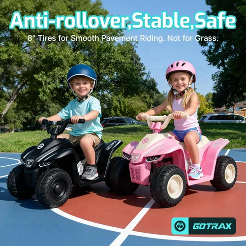 Vista 6 de Gotrax Juguetes de paseo RT1 para niños pequeños de 1.5 a 4, batería segura de plomo de 12 V de hasta 80 minutos, 2 engranajes hacia adelante/atrás